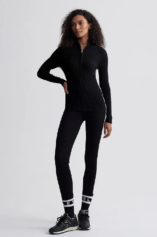 sports jacket fitness fans -Varley - Aiden Knit Legging - Black