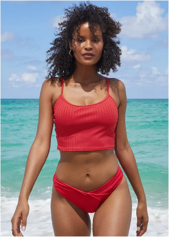 swimwear active schedules -Superrib Havana Bottom - Red