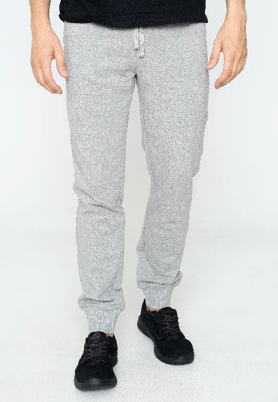 sports pant for extended workouts -Champion - Rib Cuff Gray Melange Light - Sweat Pants