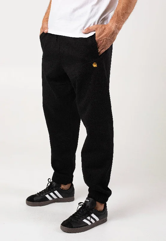 sports pant for outdoor treks -Carhartt WIP - Chase Sweat Black / Gold - Sweat Pants