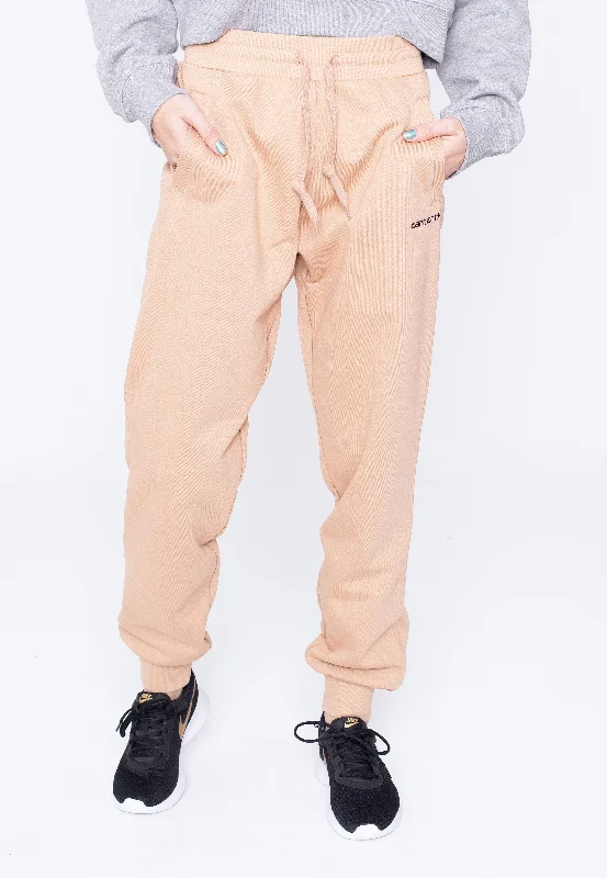 sports pant for daily activities -Carhartt WIP - W' Script Embroidery Sediment/Black - Sweat Pants