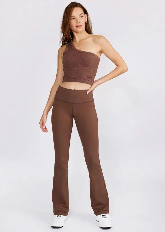 sports jacket long hikes -Cream Yoga Grace Flare Leggings- Mocha