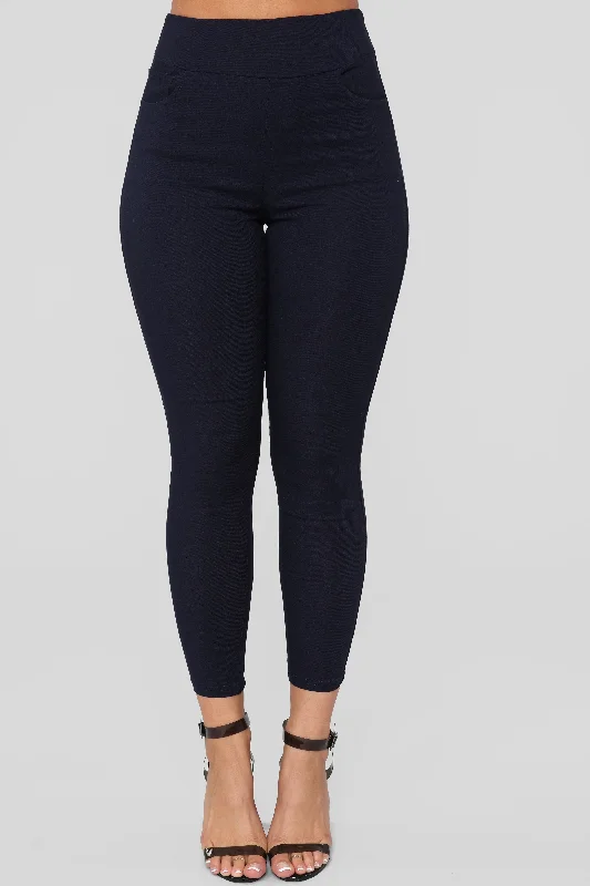 sports jacket morning jogs -Favorite Feel Stretch Legging - Navy