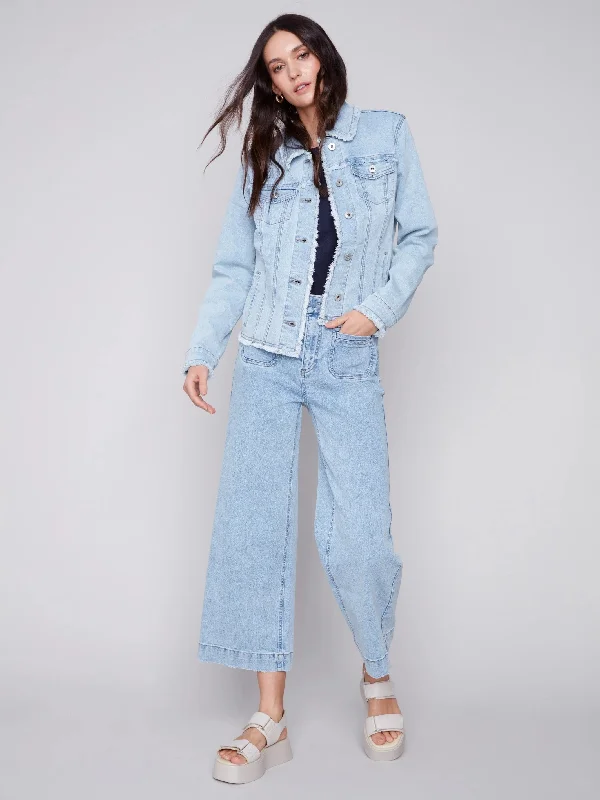 sports jacket lightweight feel -C.B 5478 Cropped Wide Legged Jeans