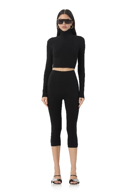 sports jacket snug design -Ettie Capri Leggings - Noir