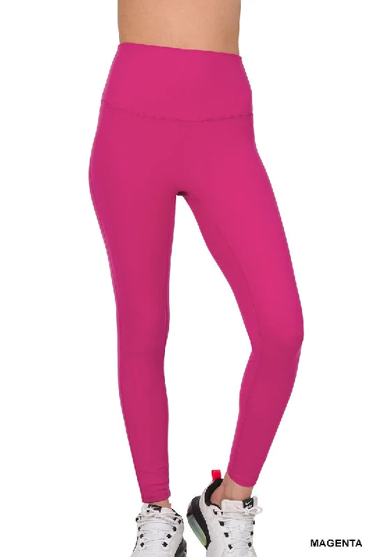 sports jacket yoga practice -Athletic High Waisted Leggings Magenta