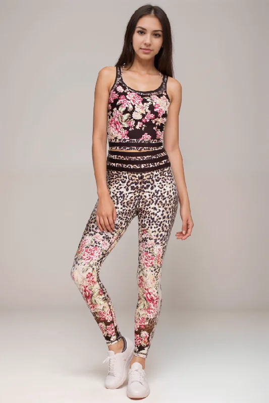 sports jacket casual gym -Johnny Was Bee Active Vintage Rose Legging A2322BO Boho Chic