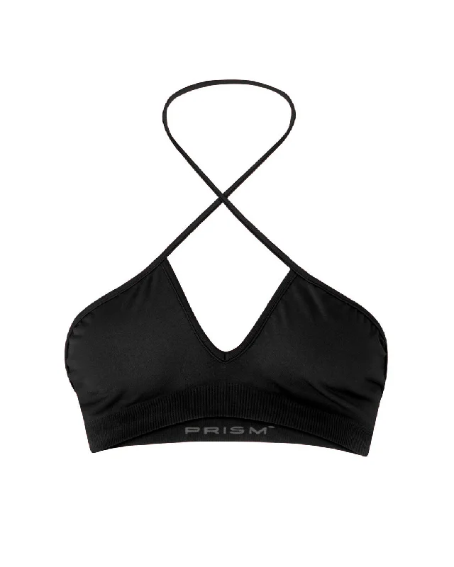 White Mesh Sports Bra for Running -BUOYANT Bikini Bra Top | Black