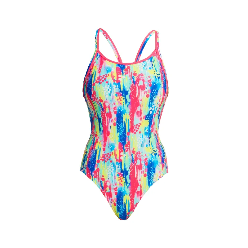 swimwear trendy logos -SLAPPED ON | LADIES DIAMOND BACK ONE PIECE