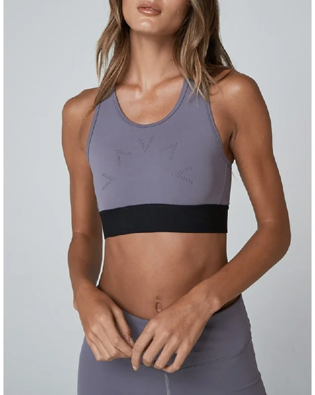 Strappy Yellow Sports Bra for Design -Varley Aspen Bra - Womens - Excalibur Grey