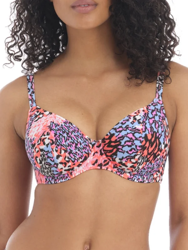 swimwear sports players -Serengeti Haze Plunge Bikini Top - Multi