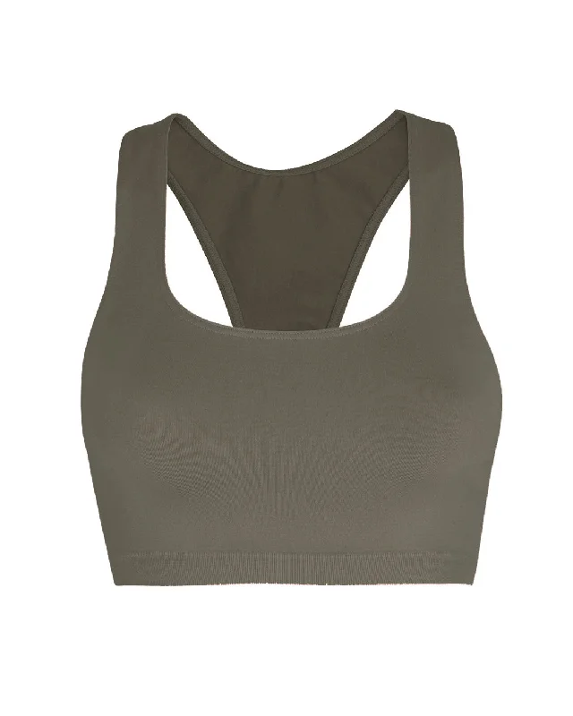 Affordable Floral Sports Bra for Budget -ELATED Bra Top | Muddy Grey