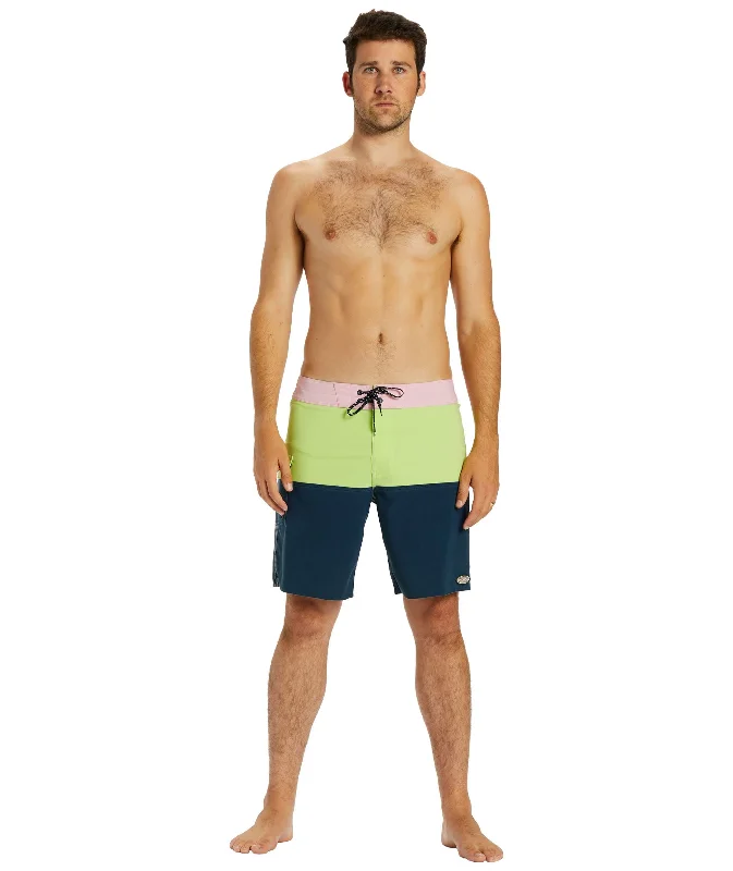 Green Striped Sports Short for Modern -Billabong Fifty50 Panel Pro 19" Boardshorts