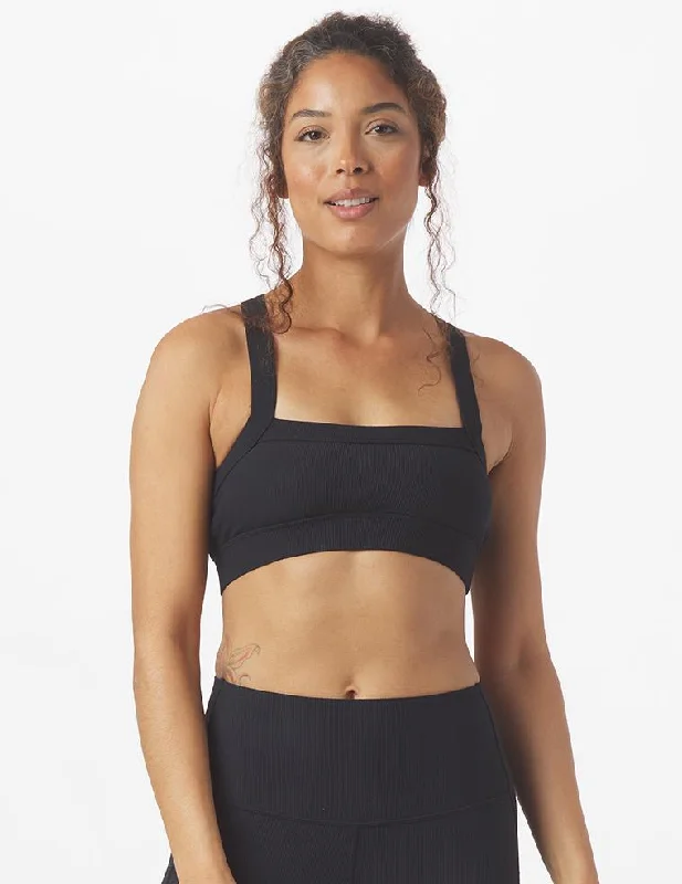 Pink Firm Fit Sports Bra for Lifting -Directional Bra: Black