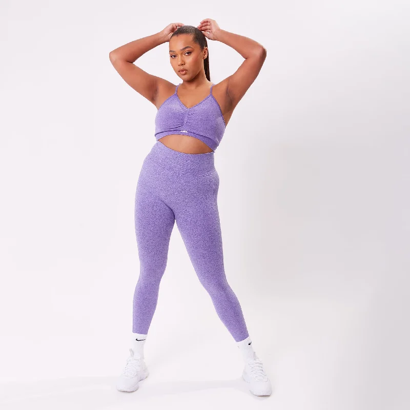 Pink Lace-Up Sports Bra for Tie -The 'Energy' Sports Bra - Violet