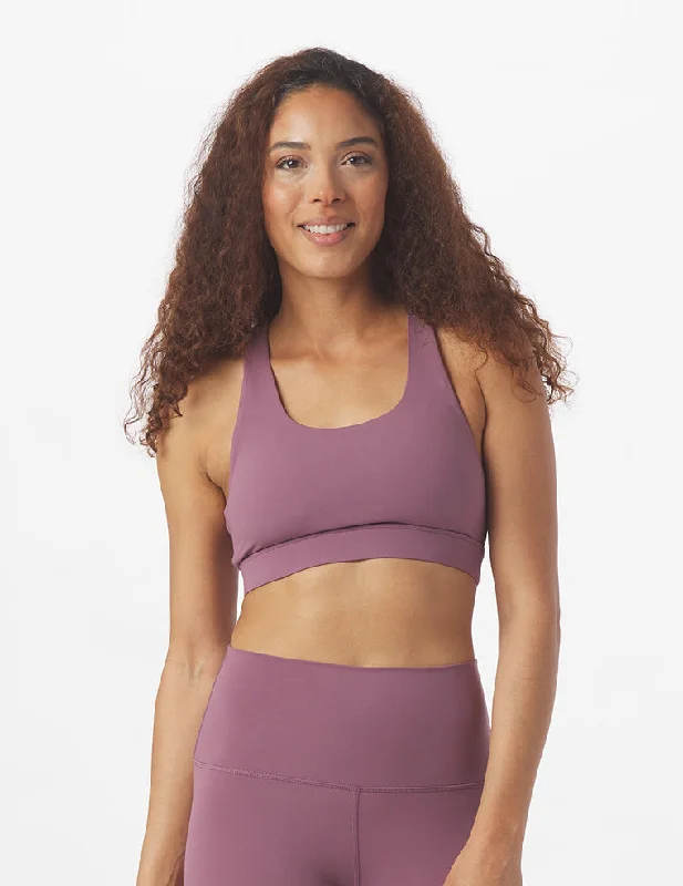 Grey UV Protection Sports Bra for Sun -Divine Bra: Mauve