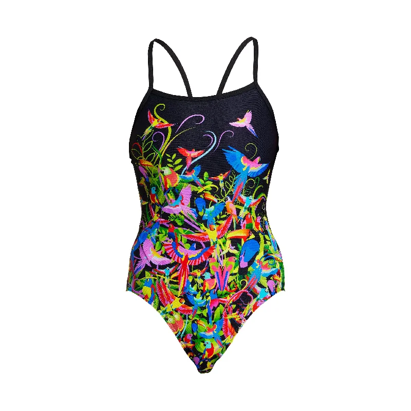 swimwear sporty vibe -Macaw Magic | Ladies Single Strap One Piece