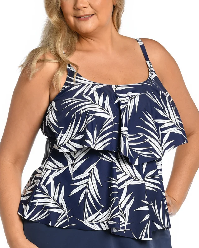 Orange Cross Back Sports Tank Top for Appeal -2024 Maxine of Hollywood Women's Plus Double Tiered Tankini Top - Mw4de58