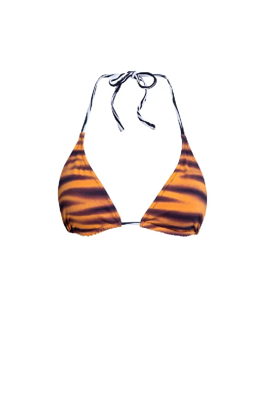 Stretchy Blue Sports Bra for Dance -Palawan top - Zebra Savannah