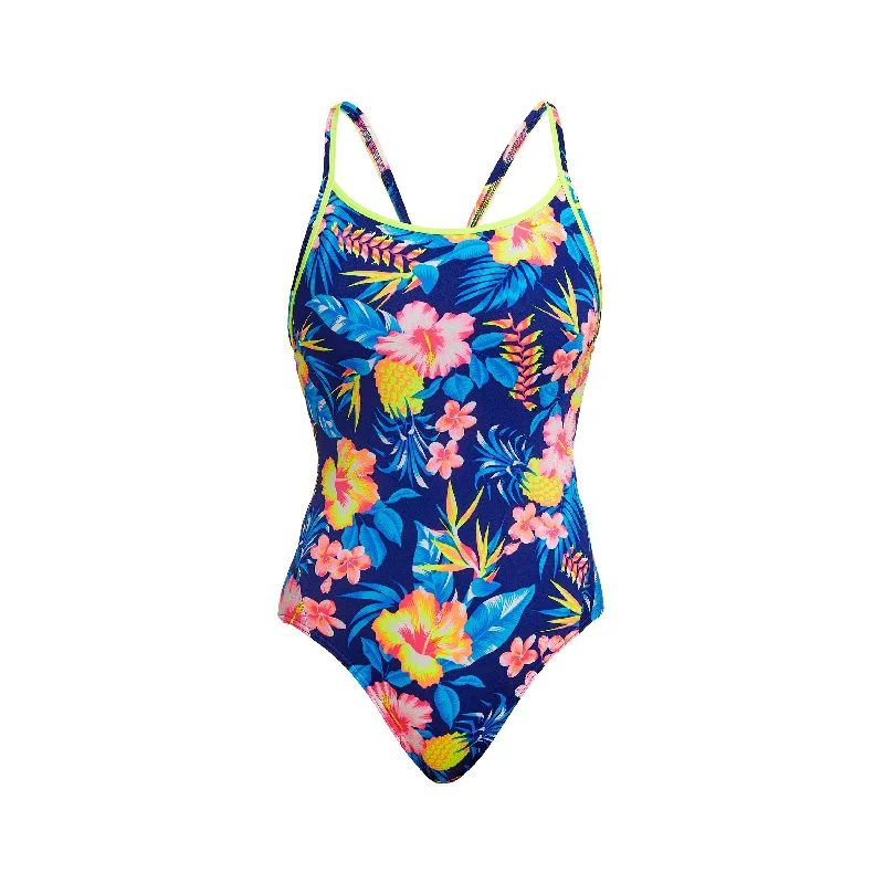 swimwear airy fabric -In Bloom | Ladies Diamond Back One Piece