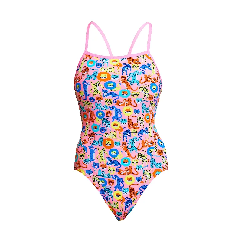 swimwear swim newbies -Feline Fiesta | Ladies Single Strap One Piece