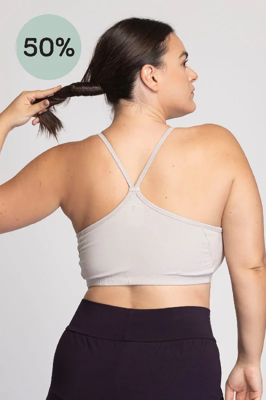 Purple Longline Sports Bra for Coverage -I'mPerfect Criss Cross Bra 50%off