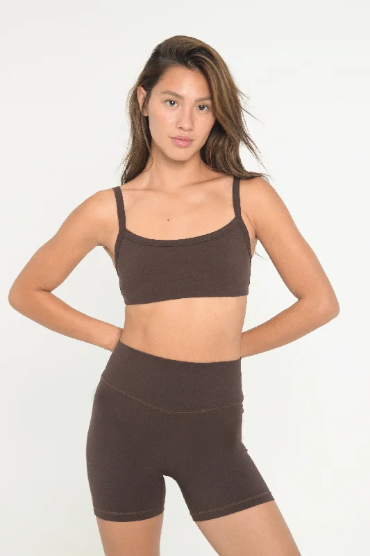 Black Sweat Resistant Sports Bra for Resist -Scoop Bra - Espresso