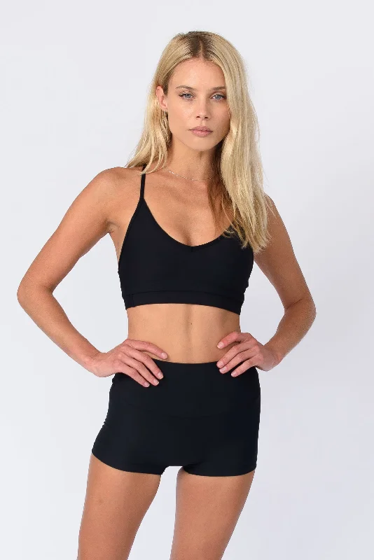 Purple Pull-On Sports Bra for Ease -Zero Sports Bra - Black