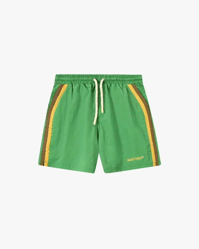 Orange Double Layer Sports Short for Coverage -BENIRRAS SWIMSHORTS GREEN