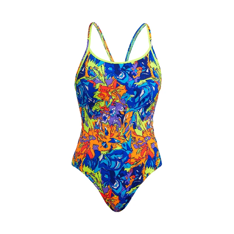 swimwear wet weather -Mixed Mess | Ladies Diamond Back One Piece