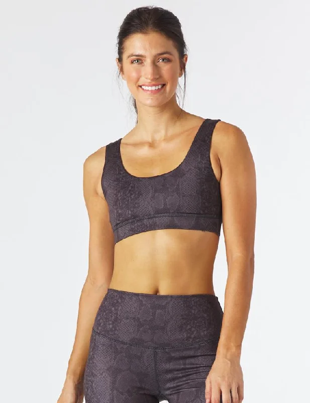 Yellow Reflective Sports Bra for Night -Splendid Bra: Black Snake