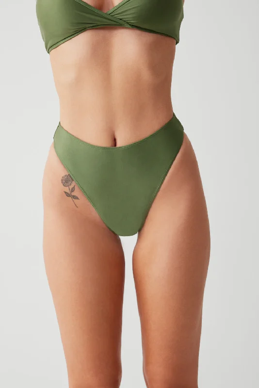 swimwear swim practitioners -Laura High Waist Cheeky Bikini Bottom - Sea Moss