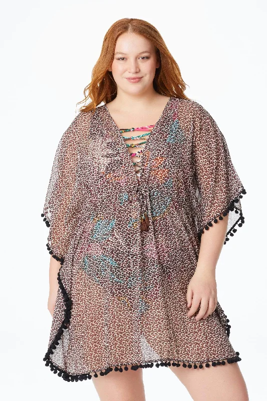 swimwear stretchy fit -Bleu Rod Beattie Plus Run Wild Paradise Caftan