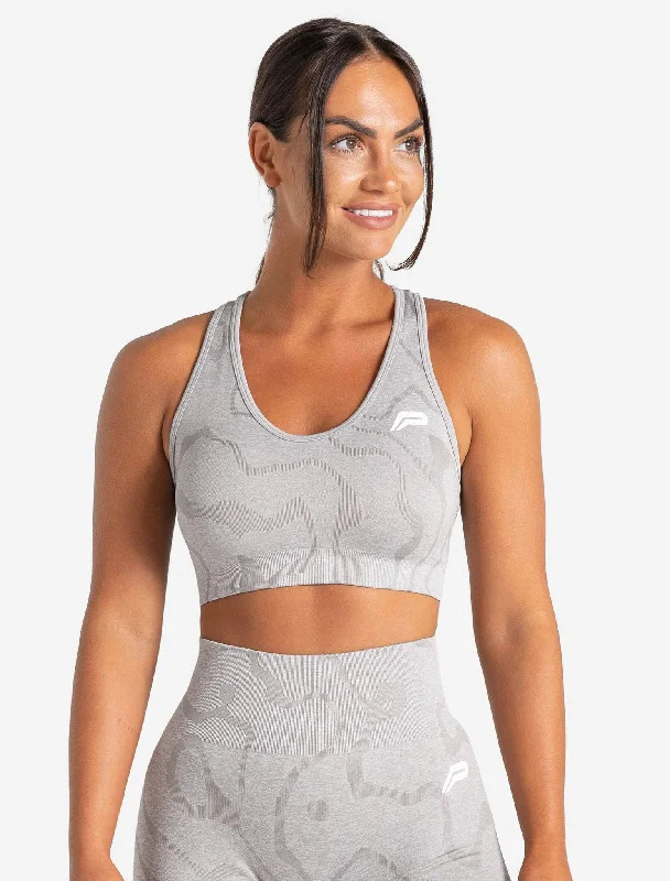 Low Impact Sports Bra for Pilates -Sustainable Seamless Sports Bra - Cloud Grey