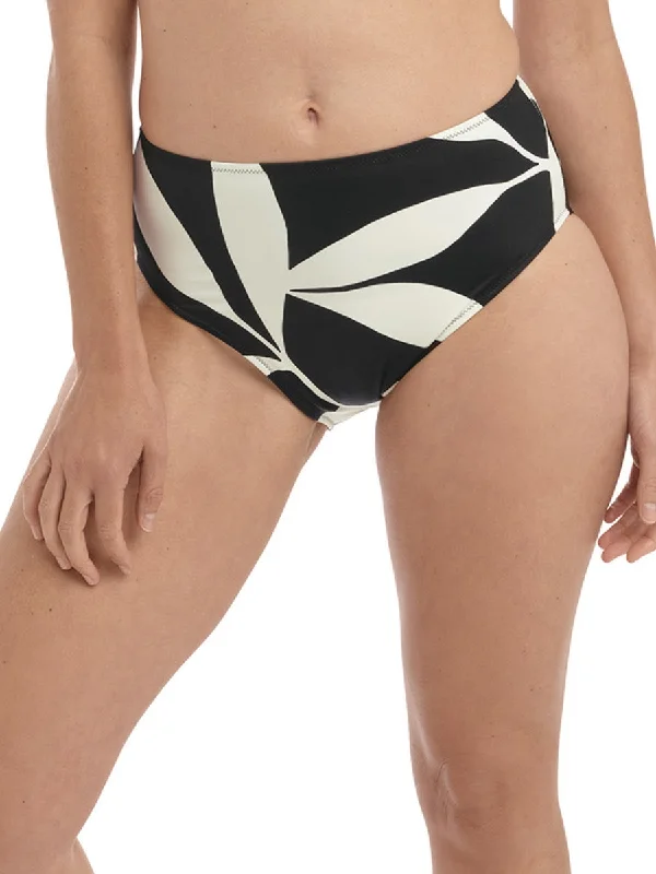 swimwear swim plans -Ile De Re High Waist Bikini Brief - Black & Cream