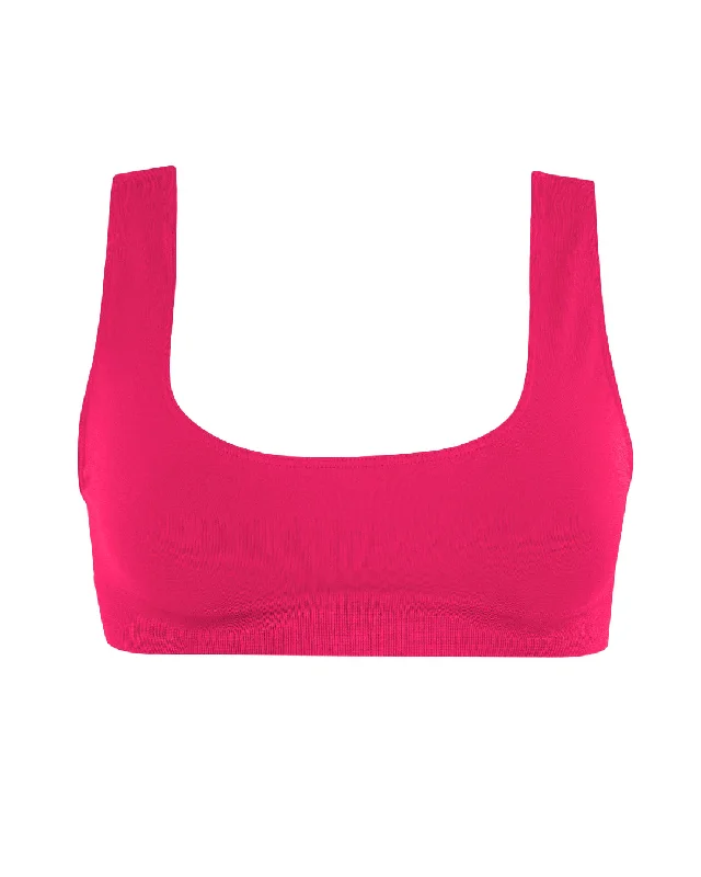 Black Quick Dry Sports Bra for Sweat -SERENE Bikini Bra Top | Fuchsia