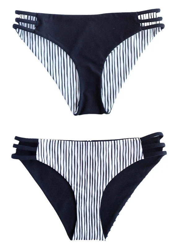 swimwear hot days -ONYX - Tri Band BOTTOMS Reversible Black-White