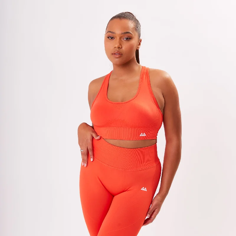 Blue Longline Sports Bra for Elegance -The 'Sculpt' Sports Bra - Coral