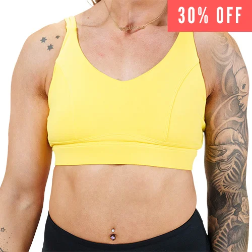 Red Cotton Sports Bra for Pure -Vitality Bra | Yellow