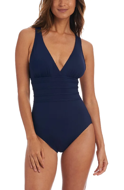 swimwear active parents -La Blanca Indigo Multi-Strap Cross-Back One Piece