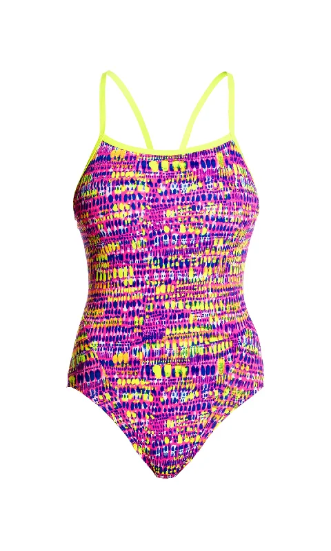 swimwear light material -DOTTY DASH | LADIES SINGLE STRAP ONE PIECE