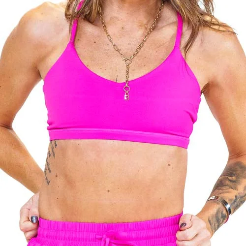 Orange Premium Sports Bra for Top -Move Free Bra | Hot Pink