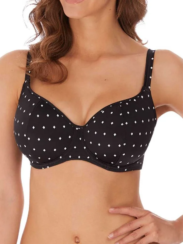 swimwear high flexibility -Jewel Cove Sweetheart Bikini Top - Black