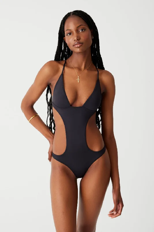 swimwear swim sessions -Cruise Monokini One Piece Swimsuit - Black