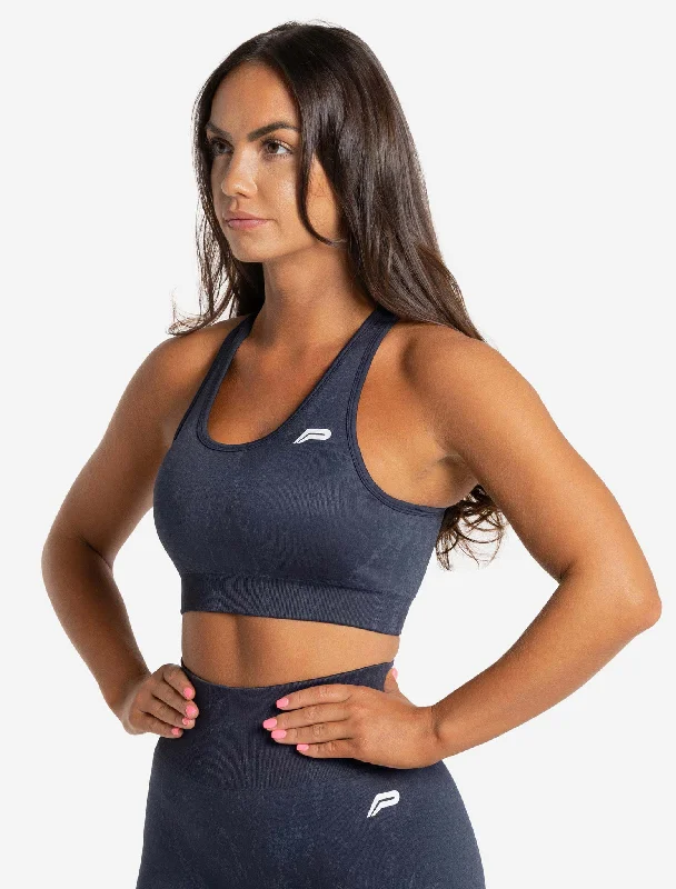 Grey Pastel Sports Bra for Mute -Marble Seamless Sports Bra - Navy