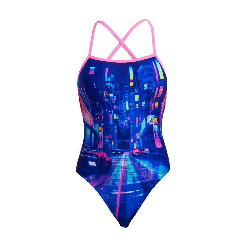 swimwear competitive swimming -Cyber City | Ladies Strapped In One Piece