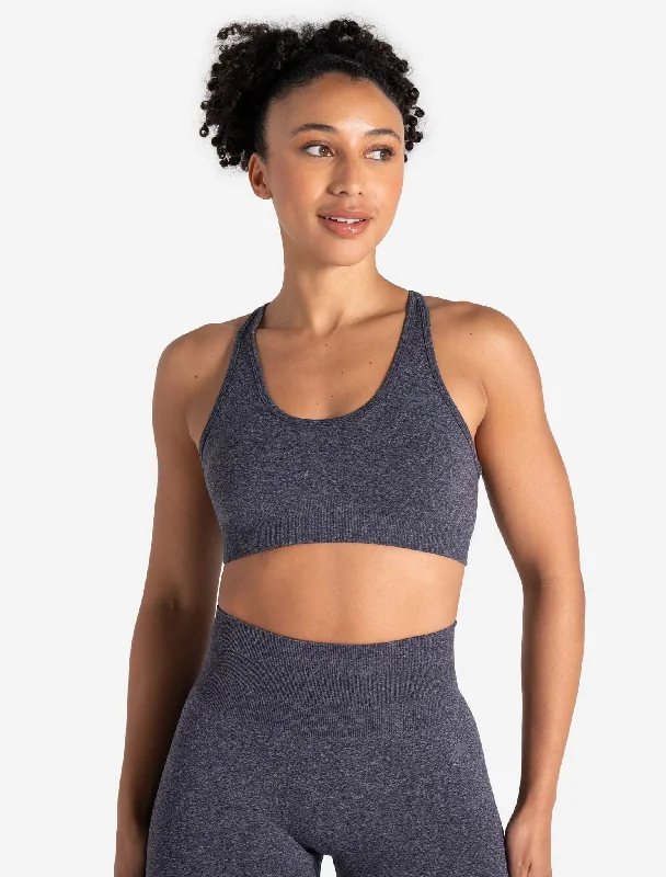 Compression Sports Bra for Crossfit -Form Seamless Sports Bra - Navy Marl