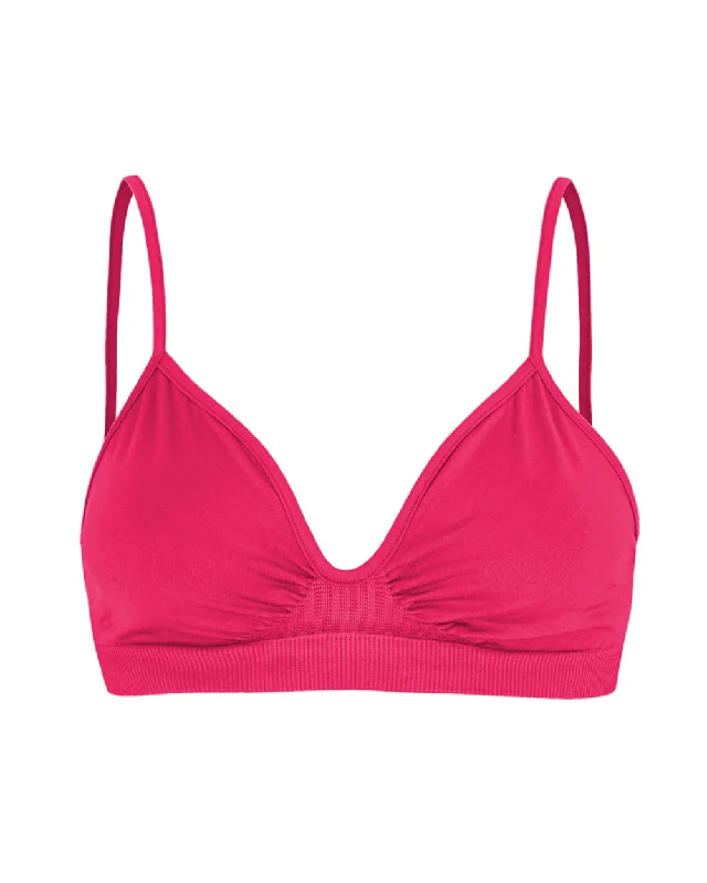 Grey Soft Sports Bra for Lounge -LIBERATED Bikini Bra Top | Fuchsia