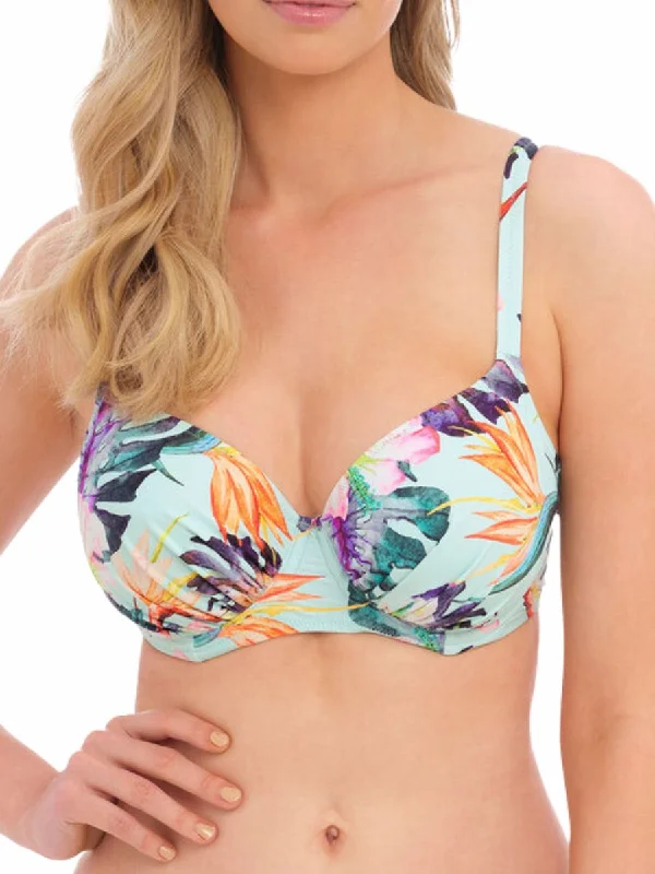 swimwear triathlon -Paradiso Gathered Full Cup Bikini Top - Soft Mint