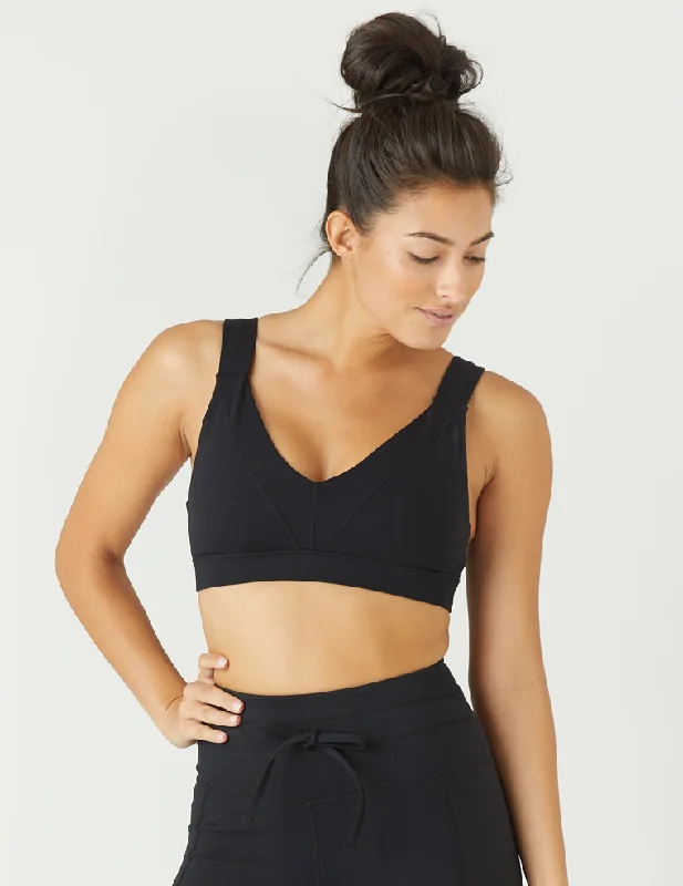 Black Moisture Wicking Sports Bra for Cool -Tide Bra: Black